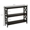 Costway 3-Tier Console Table x-Design Bookshelf Sofa Side Accent Table w/Shelf Espresso\Black